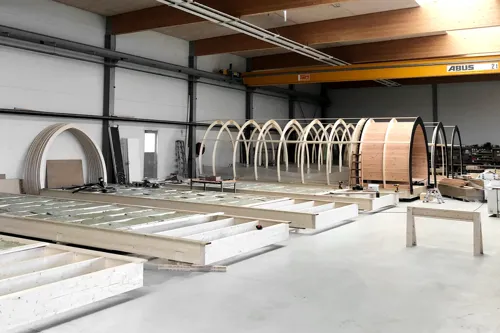 Annebergs Limtræ Natursuiter Hytter Hal Opbygning